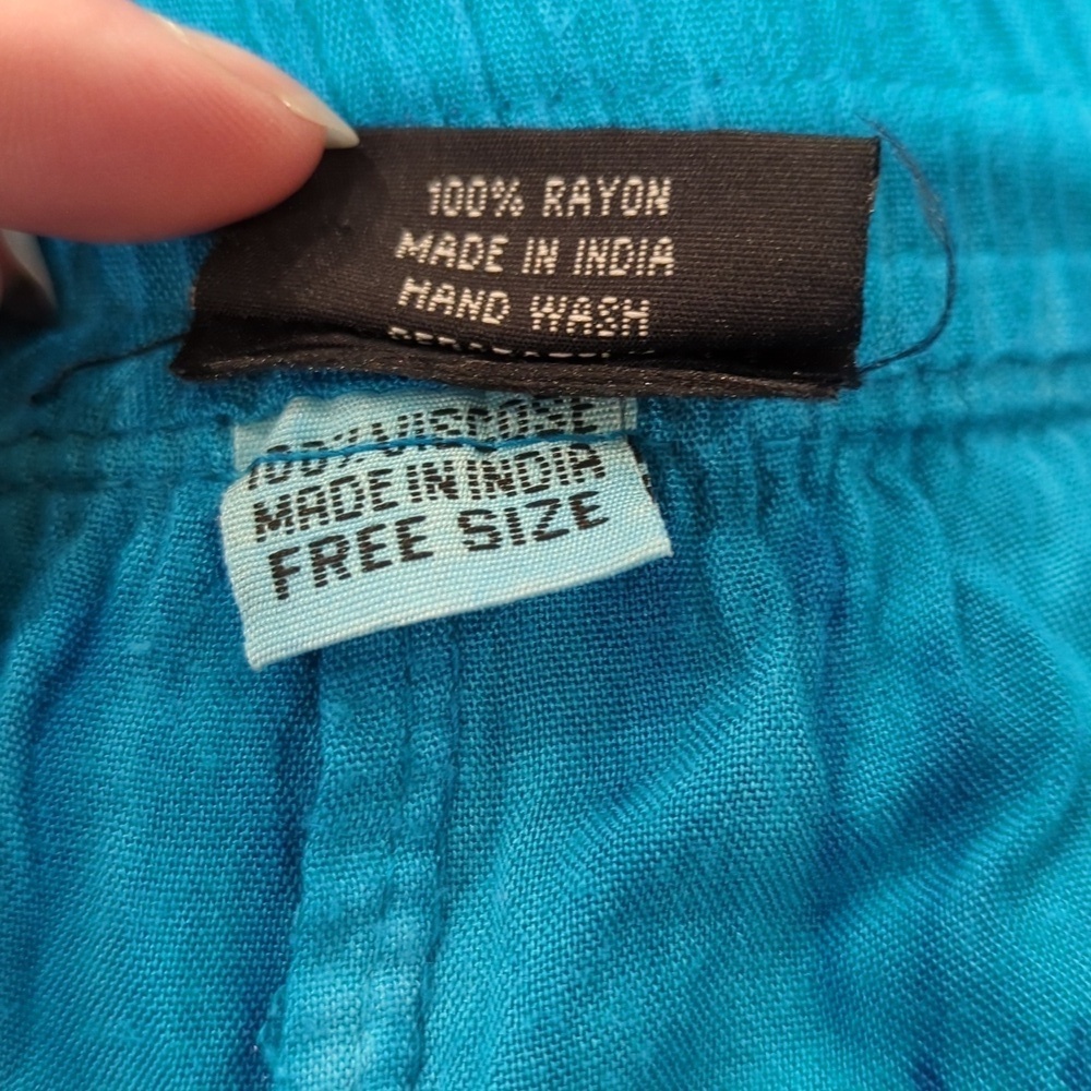 *Free With Purchase* Blue Tye Dye Wrap Pants - Picture 6 of 7